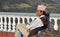 Nepali men resting before hike