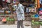 Nepali Old Man Selling Vegetables in Kathmandu