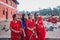 Nepali Women taking group selfie at Pashupatinath temple during Teej Festival