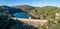 Nepean Dam wall and lake Nepean at sunrise.