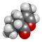 Nepetalactone catnip cat attractant molecule. 3D rendering. Atoms are represented as spheres with conventional color coding: