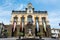 Nepi in Lazio, Italy.  Town hall and fountain