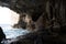 Neptun cave in limestone rock of capo caccia in sardinia