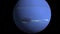 Neptune full frame on dark background. Ultra realistic 3D Neptune and stars. Neptune from space. 3D render