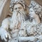 Neptune and his wife Salacia fountain near Albertina and Hofburg Palace in Vienna, Austria, details, closeup