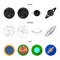 Neptune, Mars, Saturn, Uranus of the Solar System. Planets set collection icons in black,flat,outline style vector