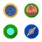 Neptune, Mars, Saturn, Uranus of the Solar System. Planets set collection icons in flat style vector symbol stock