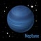 Neptune planet 3d vector illustration. High quality isometric solar system planets.