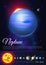 Neptune planet colorful poster with solar system