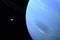 Neptune planet and her rings in the outer space with Triton moon