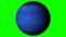 Neptune Rotating on a Solid Green Background. Loopable