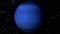 Neptune Rotating on a Star Backgrund. Loopable