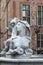 Neptune`s Fountain Statue at Long Market Street, figures on a pedestal, Gdansk, Poland