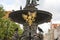 Neptune`s Fountain Statue at Long Market Street, figures on a pedestal, Gdansk, Poland