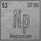 Neptunium chemical element, Sign with atomic number and atomic weight