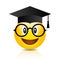 Nerd emoji with graduation hat