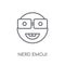 Nerd emoji linear icon. Modern outline Nerd emoji logo concept o