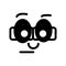 Nerd emoticon. vector smiley.