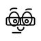 Nerd emoticon. vector smiley.