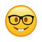 Nerd face Large size of yellow emoji smile