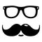 Nerd glasses mustaches icon , simple style