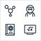 nerd line icons. linear set. quality vector line set such as blackboard, science book, nerd