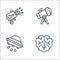 Nerd line icons. linear set. quality vector line set such as brain, ufo, telescope