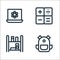 Nerd line icons. linear set. quality vector line set such as school bag, library, calculator