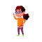 nerdy young girl waving to mother before school cartoon vector