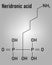 Neridronic acid drug molecule. Skeletal formula. Chemical structure