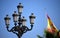 Nerja, street lamp and flag.