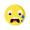 Nervous emoji icon isolated on white background