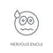 Nervous emoji linear icon. Modern outline Nervous emoji logo con