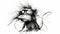 Nervous Monkey Cartoon: Ink Frazzled