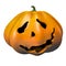 Nervous smile halloween pumpkin face emotion 3d illustration