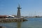 NESEBAR, BULGARIA - JUNE 07, 2019: monument near the entrance to old historical centre of the town Nesebar, UNESCO World heritage