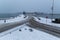 Nessebar city covered in snow