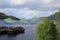 Nessie, the Loch Ness monster in Highlands of Scotland near Fort Augustus presents itself to tourists
