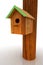 Nest box birdhouse on white