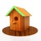 Nest box birdhouse on white