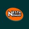 Nest & Nomad Logo Design Template, Orange Ellipse Design Template, Black, White
