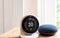 Nest smart thermostat and Google home mini speaker