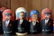 Nested dolls with the image of Vladimir Lenin, Russian President Vladimir Putin and US President Donald Trump