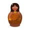 Nesting doll in colorful national African costume. Vector illustration in flat cartoon style