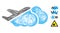 Net Airplane Over Clouds Vector Mesh