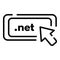 Net domain icon, outline style