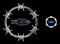 Net Fish Arrest Web Mesh Icon with Constellation Lightspots
