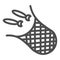 Net with fish line icon, fishing concept, fishnet sign on white background, Fishing net icon in outline style for mobile