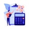 Net income calculating abstract concept vector illustration.