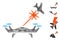 Net Laser Drone Strikes Airplane Vector Mesh